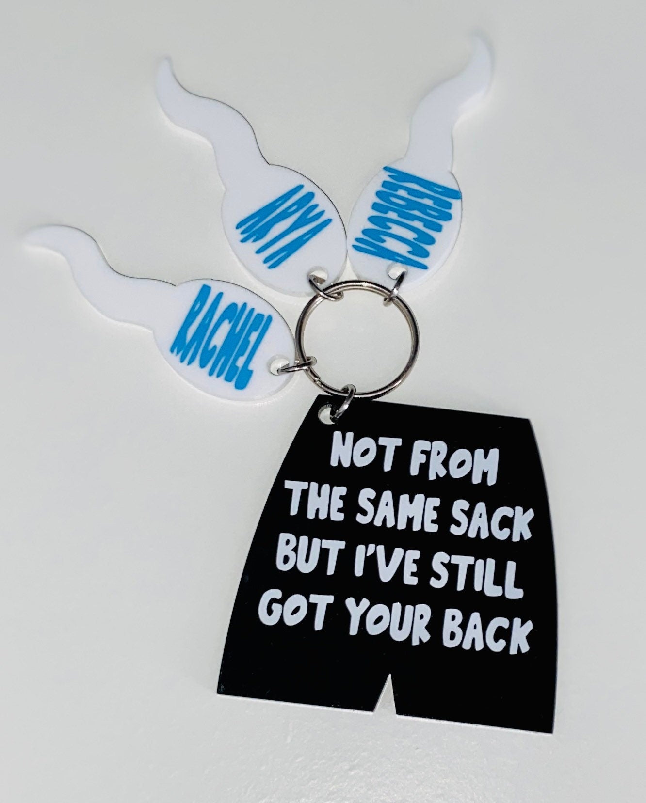 Stepdad step-dad personalised rude sperm acrylic keepsake Novelty Keyring, Keychain, Birthday Present, Father’s Day, Christmas gift, funny