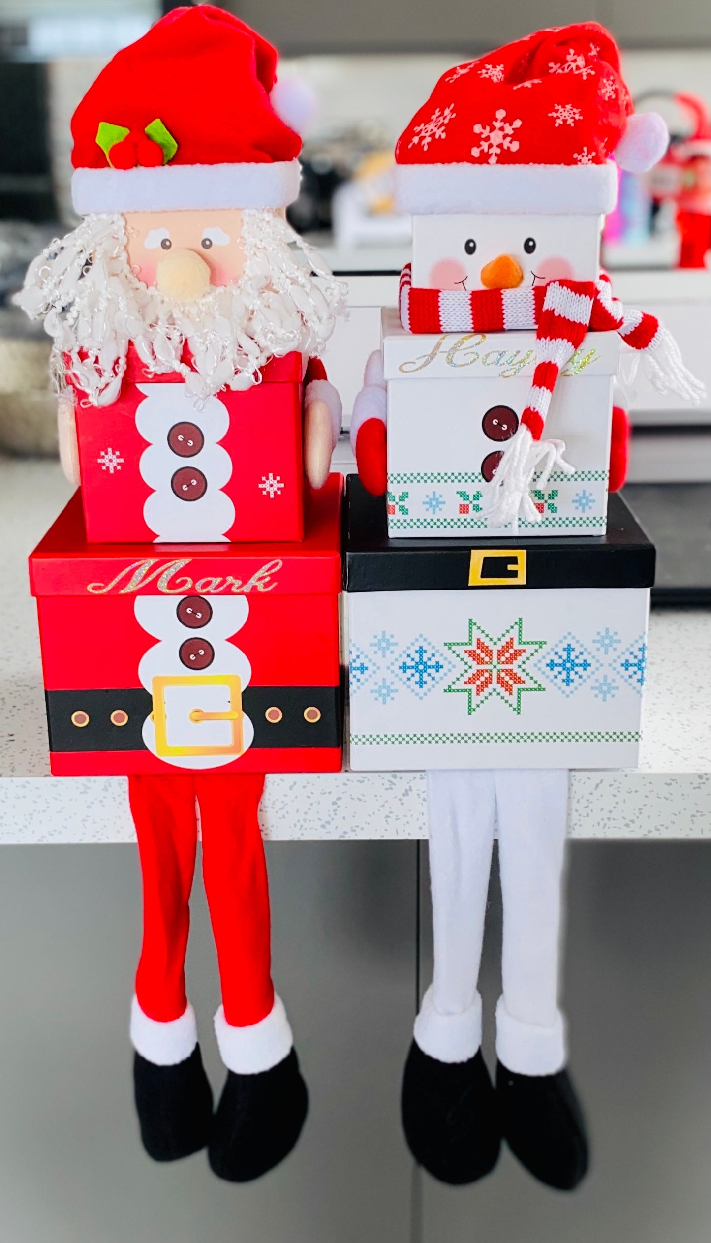 Christmas Eve Box Personalised Stacking Christmas Gift Boxes With Legs Santa, Elf, Snowman, Christmas Present, Christmas Gift Box