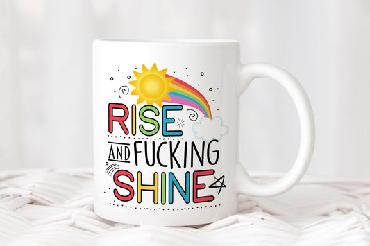 Rise and shine funny rude tea coffee mug cup birthday present Christmas gift