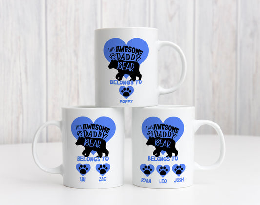 Personalised Customised Mug | Awesome Daddy Bear | Tea Coffee Mug Cup | Birthday Present Christmas Gift Fathers Day | Dad Father Daddy |