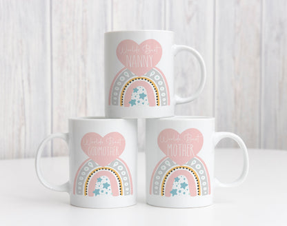 Worlds Best Mum Mug | Mum Mummy Mama Godmother Nana | Tea Coffee Mug Cup | Mother's Day Birthday Present Christmas Gift | Personalised |