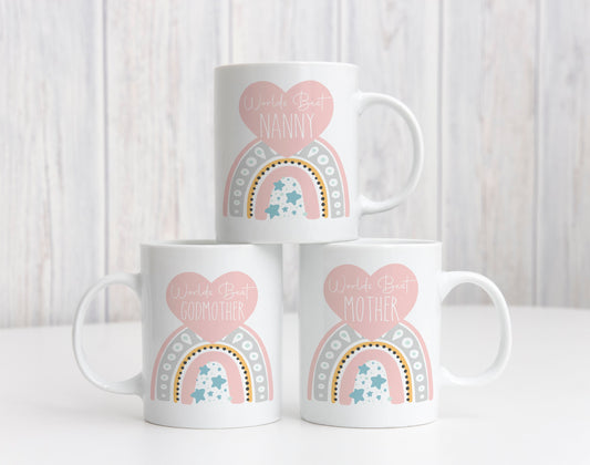 Worlds Best Mum Mug | Mum Mummy Mama Godmother Nana | Tea Coffee Mug Cup | Mother's Day Birthday Present Christmas Gift | Personalised |