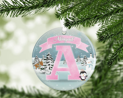 Baby’s First 1st Christmas Personalised Pink Blue Kids Christmas Gift Present Keepsake Novelty Bauble Christmas Tree Xmas