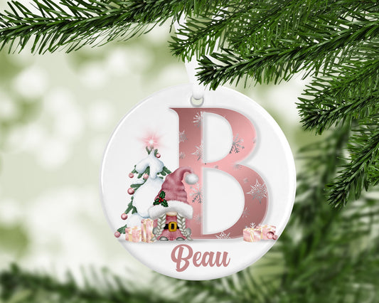 Gonk Gonks Christmas Personalised Pink Kids Christmas Gift Present Keepsake Novelty Bauble Tree Xmas Daughter Mum Sister Girlfriend