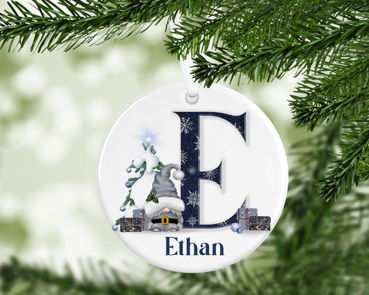 Gonk Gonks Christmas Personalised Grey Blue Kids Christmas Gift Present Keepsake Novelty Bauble Tree Xmas Son Brother Boyfriend Dad Husband