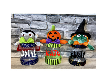 Personalised Halloween Sweet Jar | Witch Pumpkin Vampire | Novelty Gift | Trick Or Treat | Happy Halloween | Treat Jar | Kids Gift |