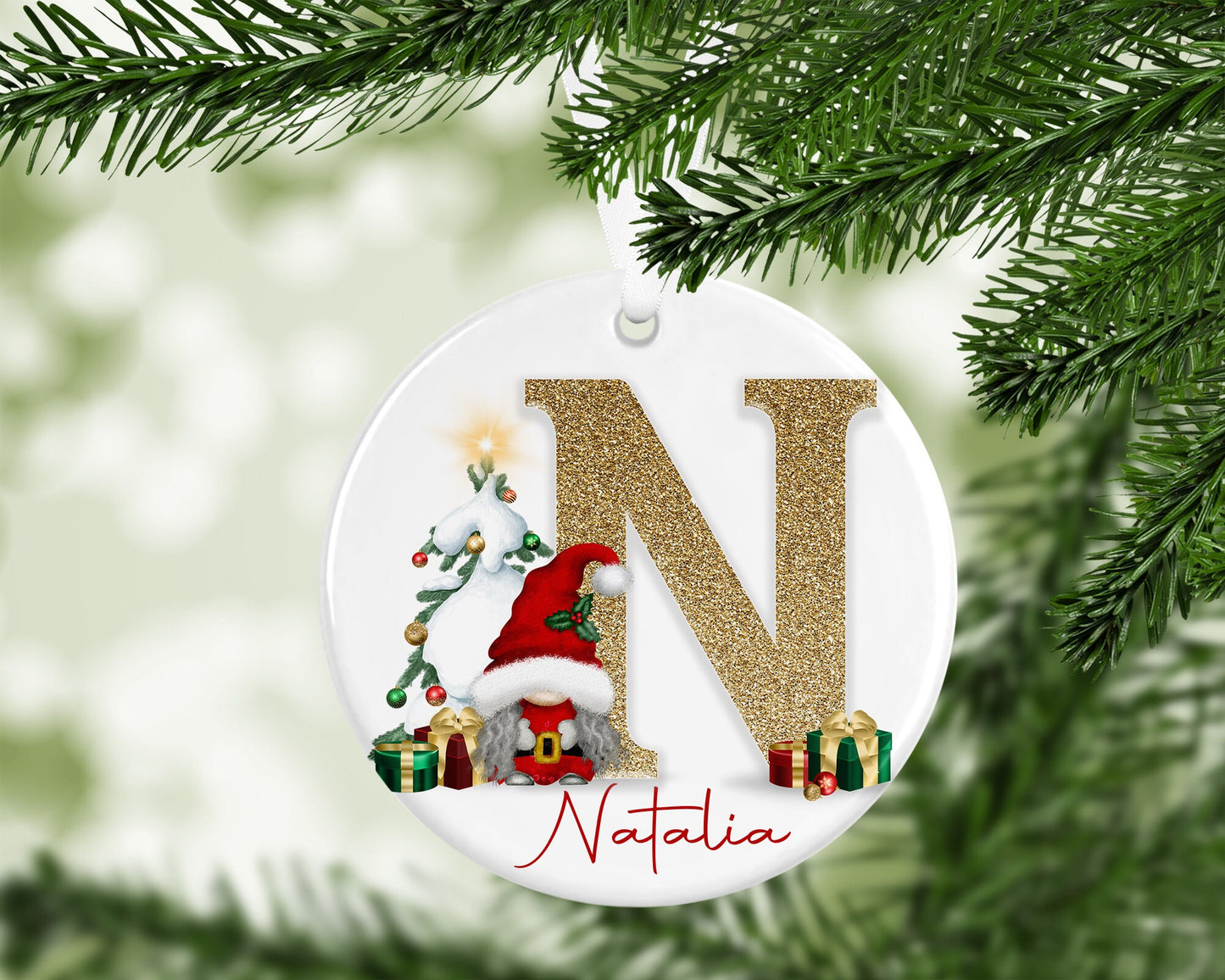 Gonk Gonks Christmas Personalised Gold Kids Christmas Gift Present Keepsake Novelty Bauble Tree Xmas Son Brother Boyfriend Dad Daughter