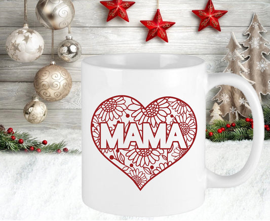 Personalised Mother’s Day Christmas Birthday Mama Mum Heart Present Gift Novelty Mug Cup Christmas Eve Stocking Filler