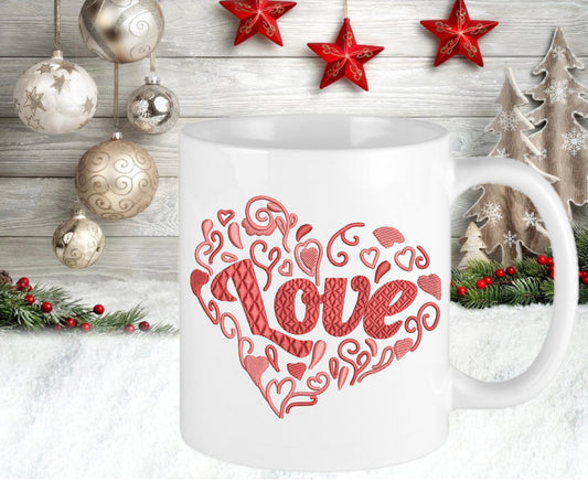 Personalised Valentine’s Day Birthday Love Heart Present Gift Novelty Mug Cup Christmas Eve Stocking Filler