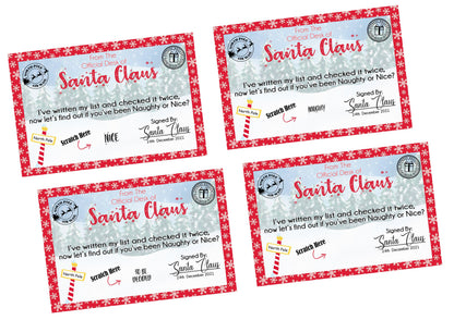 Personalised Christmas Naughty Or Nice Scratch Card | Christmas Eve Gift | Secret Santa | Novelty Gift | Kids Stocking Filler Son Daughter