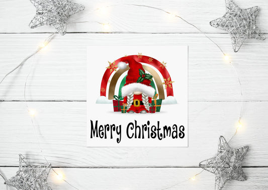 Personalised Grandson Niece Granddaughter Mum Dad Daughter Son Friend Girlfriend Husband Gonk Gonks Christmas Card Keepsake Red