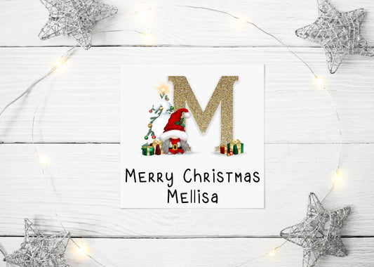 Personalised Grandson Son Dad Grandad Step-Dad Daughter Mum Wife Husband Boyfriend granddaughter Gonk Gonks Christmas Card Keepsake Gold