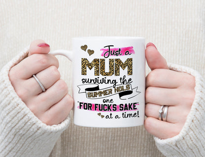 Personalised Mum Mam Mama School Holidays Coffee Tea Leopard Funny Mug Present Birthday Gift For Her Friend Sister Cup Christmas Present