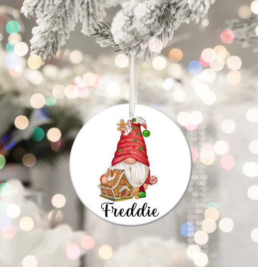 Gonk Gonks Gnome Personalised Christmas Bauble Funny Gift Present Keepsake Novelty Christmas Tree Xmas For Him Son Brother Dad Grandad Papa