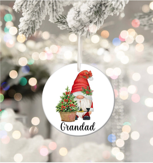 Gonk Gonks Gnome Gnomes Grandad Dad Personalised Christmas Bauble Funny Gift Present Keepsake Novelty Christmas Tree Xmas For Him