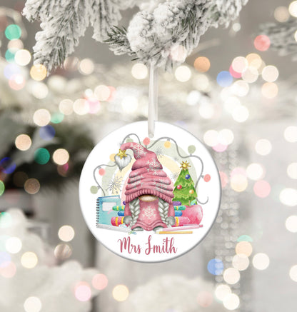 Teacher Lecturer Gonk Gonks Gnome Gnomes Personalised Christmas Bauble Funny Gift Present Keepsake Novelty Christmas Tree Xmas For Him Her