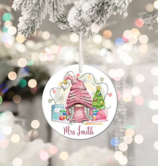 Teacher Lecturer Gonk Gonks Gnome Gnomes Personalised Christmas Bauble Funny Gift Present Keepsake Novelty Christmas Tree Xmas For Him Her