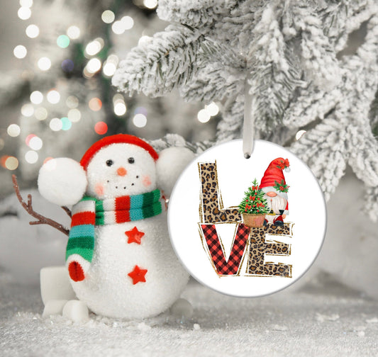 Love Leapord Gonk Gonks Gnomes Personalised Christmas Bauble Funny Gift Present Keepsake Novelty Christmas Tree Xmas For Him Her