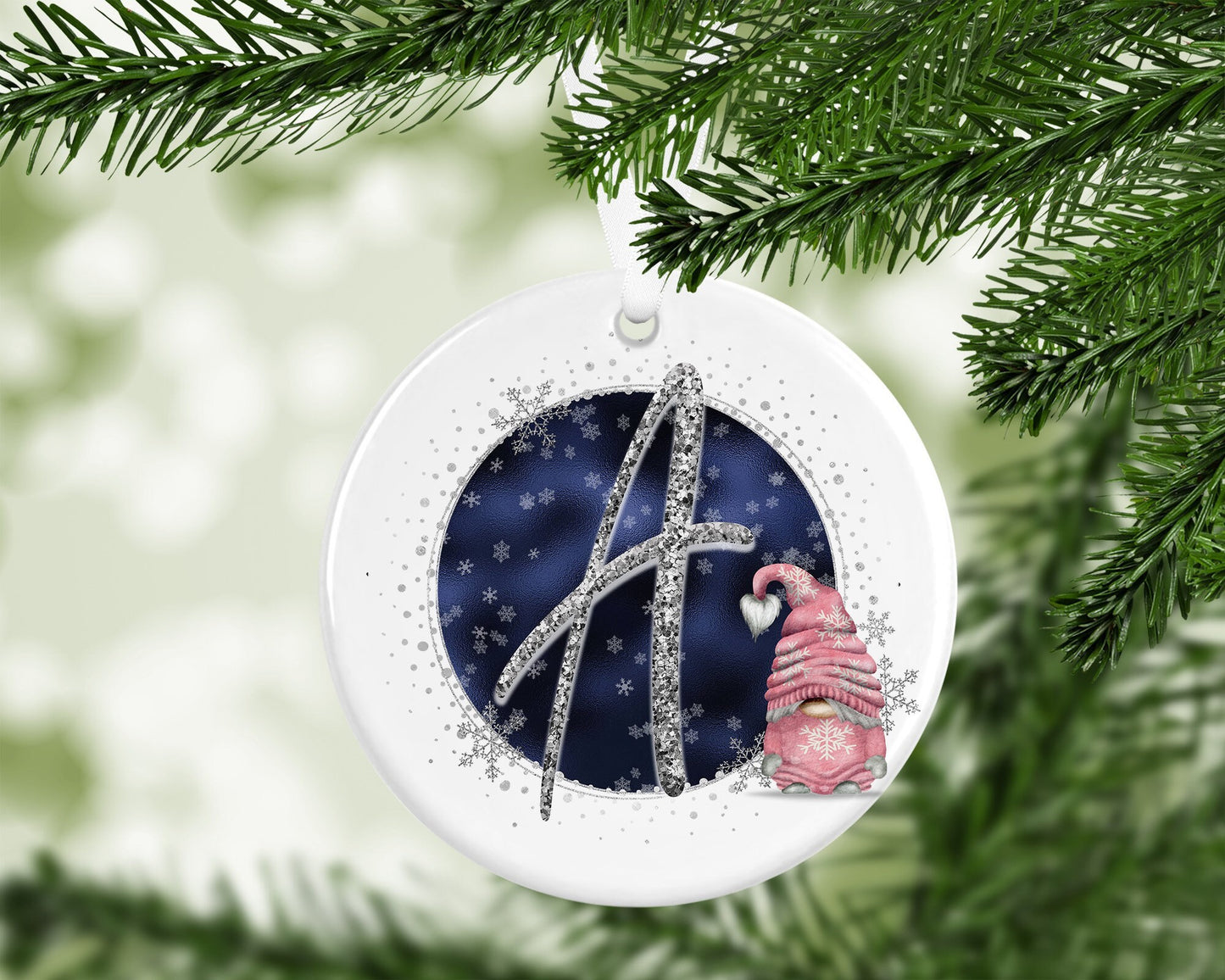 Gonk Gonks Christmas Personalised Pink Navy Kids Christmas Gift Present Keepsake Novelty Bauble Tree Xmas Son Mum Girlfriend Dad Daughter