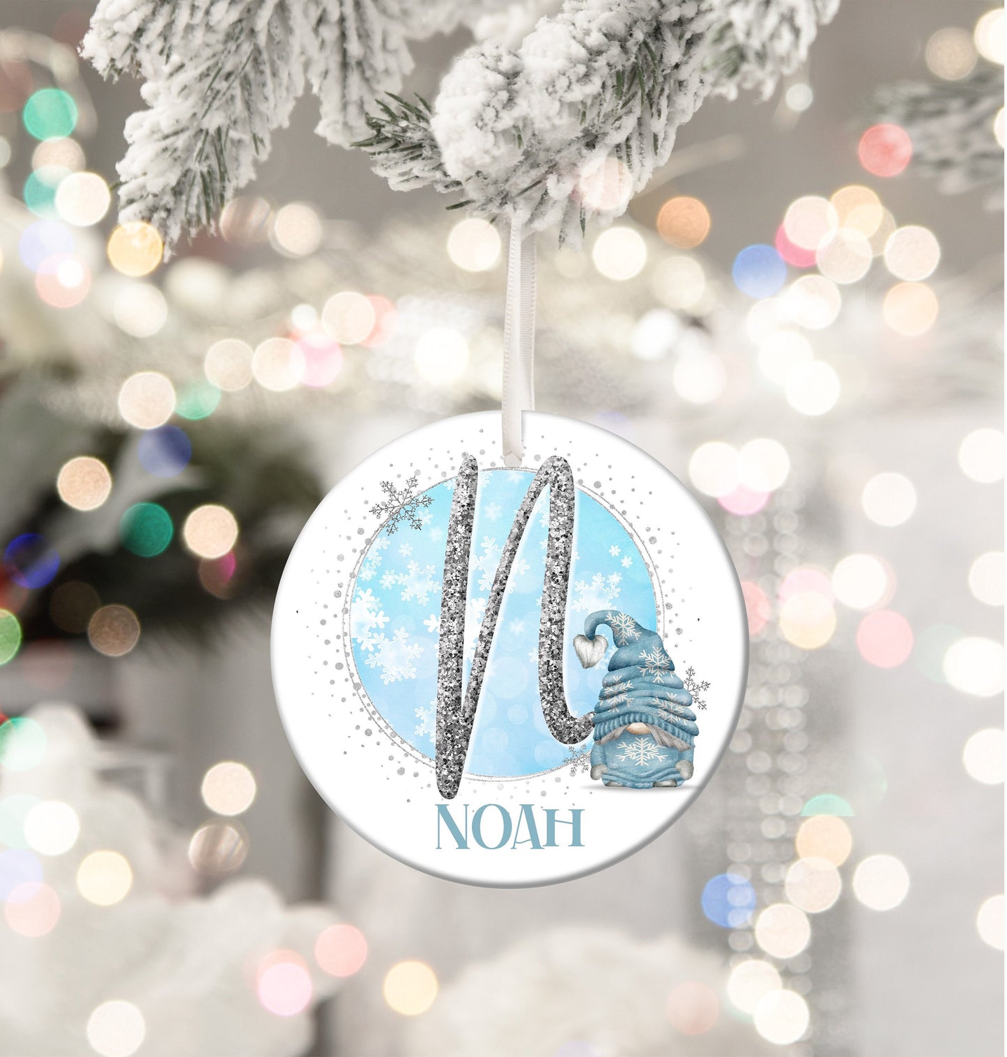 Gonk Gonks Christmas Personalised Blue Kids Christmas Gift Present Keepsake Novelty Bauble Tree Xmas Son Mum Girlfriend Dad Daughter Nephew
