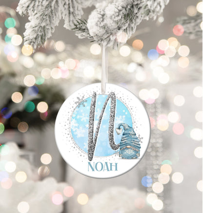 Gonk Gonks Christmas Personalised Blue Kids Christmas Gift Present Keepsake Novelty Bauble Tree Xmas Son Mum Girlfriend Dad Daughter Nephew