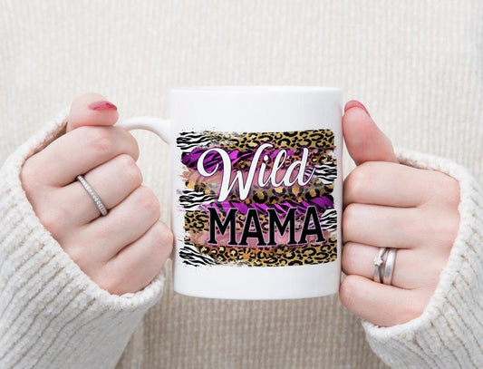 Personalised Wild Mama Mug Christmas Birthday Mummy Mum Heart Present Gift Novelty Mug Cup Christmas Eve Stocking Filler