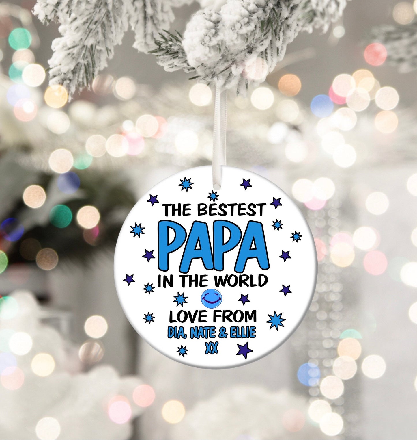 Best Papa In The World Personalised Christmas Bauble Funny Gift Present Keepsake Novelty Christmas Tree Xmas For Him