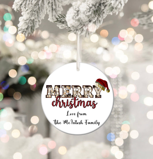 Merry Christmas Family Personalised Christmas Bauble Funny Gift Present Keepsake Novelty Christmas Tree Xmas For Him Her