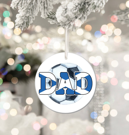 Dad Football Scotland Footie Daft Crazy Personalised Christmas Bauble Funny Gift Present Keepsake Novelty Christmas Tree Xmas For Him