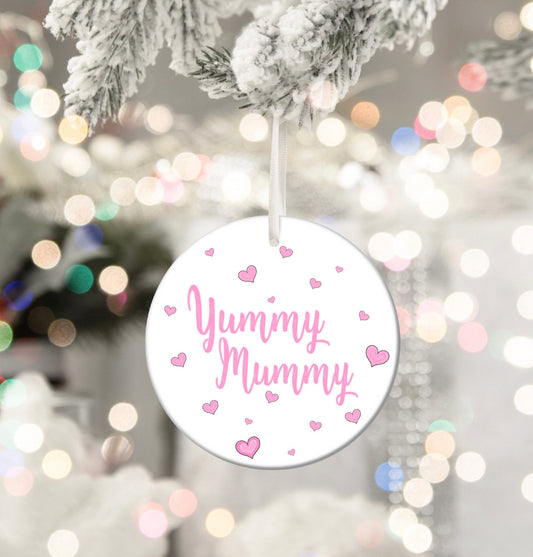 Yummy Mummy Mum Wife Girlfriend Personalised Christmas Bauble Funny Gift Present Keepsake Novelty Mother’s Day For Her