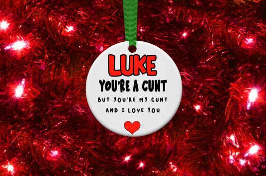 You’re Mine Rude Boyfriend Husband Partner Personalised Christmas Bauble Funny Gift Present Keepsake Novelty Christmas Tree Xmas For Him