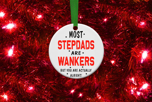 Step-Dad Stepdad Step Dad Parent Rude Funny Personalised Christmas Bauble Gift Present Keepsake Novelty Christmas Tree Xmas For Him