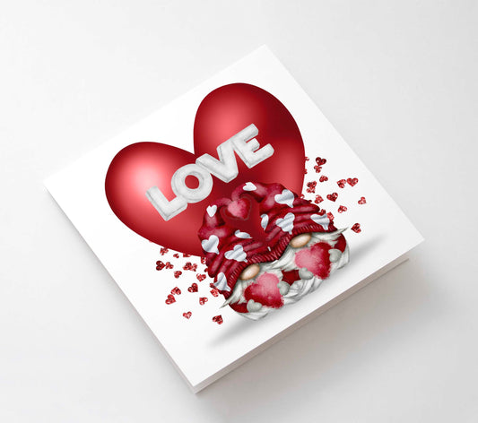 Personalised Valentine’s Day Love Couple Boyfriend Husband Wife Red Fiancé Fiancée Friend Girlfriend Gonk Gonks Card Keepsake