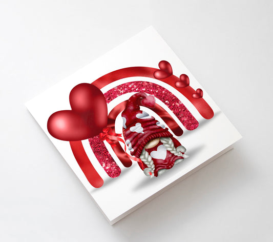 Personalised Valentine’s Day Love Boyfriend Husband Wife Red Fiancé Fiancée Friend Girlfriend Gonk Gonks Card Keepsake