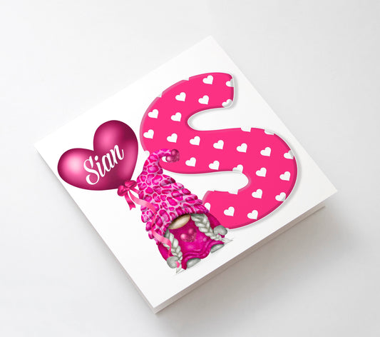 Personalised  Valentine's Day Christmas Birthday Wife Pink Fiancé Fiancée Friend Girlfriend Gonk Gonks Card Keepsake