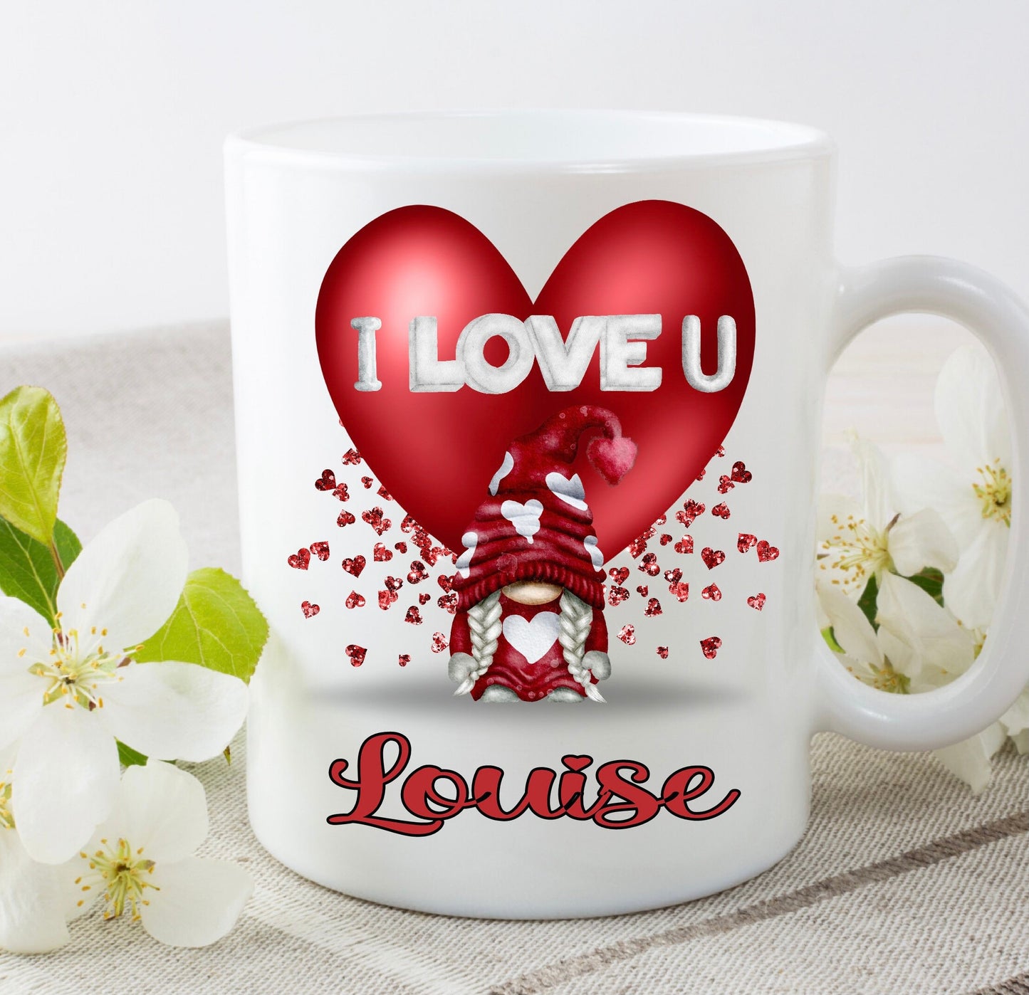 Valentine’s Day Personalised Gonk Gonks Girlfriend Boyfriend Red Wife Husband Fiancé Fiancée Mug Cup Gift Present Tea Coffee Gift