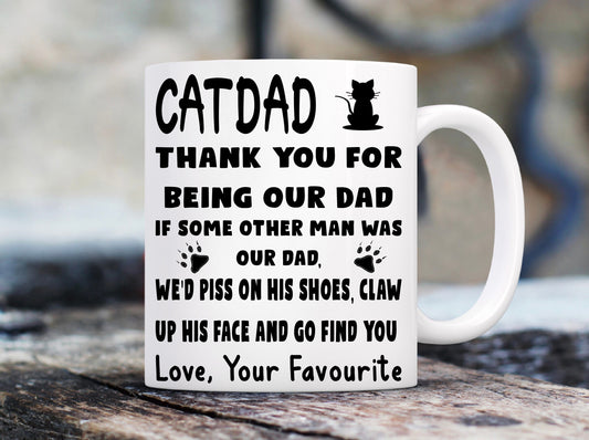 Cat Dad Catdad Daddy Father’s Day funny 11oz mug cup birthday present Christmas gift