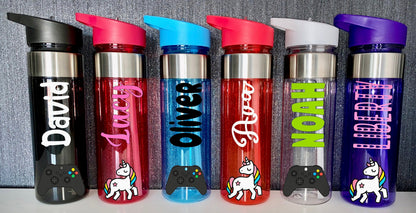 550ml Personalised Custom Water Bottle Kids Water Bottle Back to School Unicorn Gamer Sports Bottle Gift For Her Gift for Him Present
