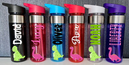 550ml Personalised Custom Water Bottle Kids Water Bottle Back to School Dinosaur Sports Bottle Gift For Her Gift for Him Present