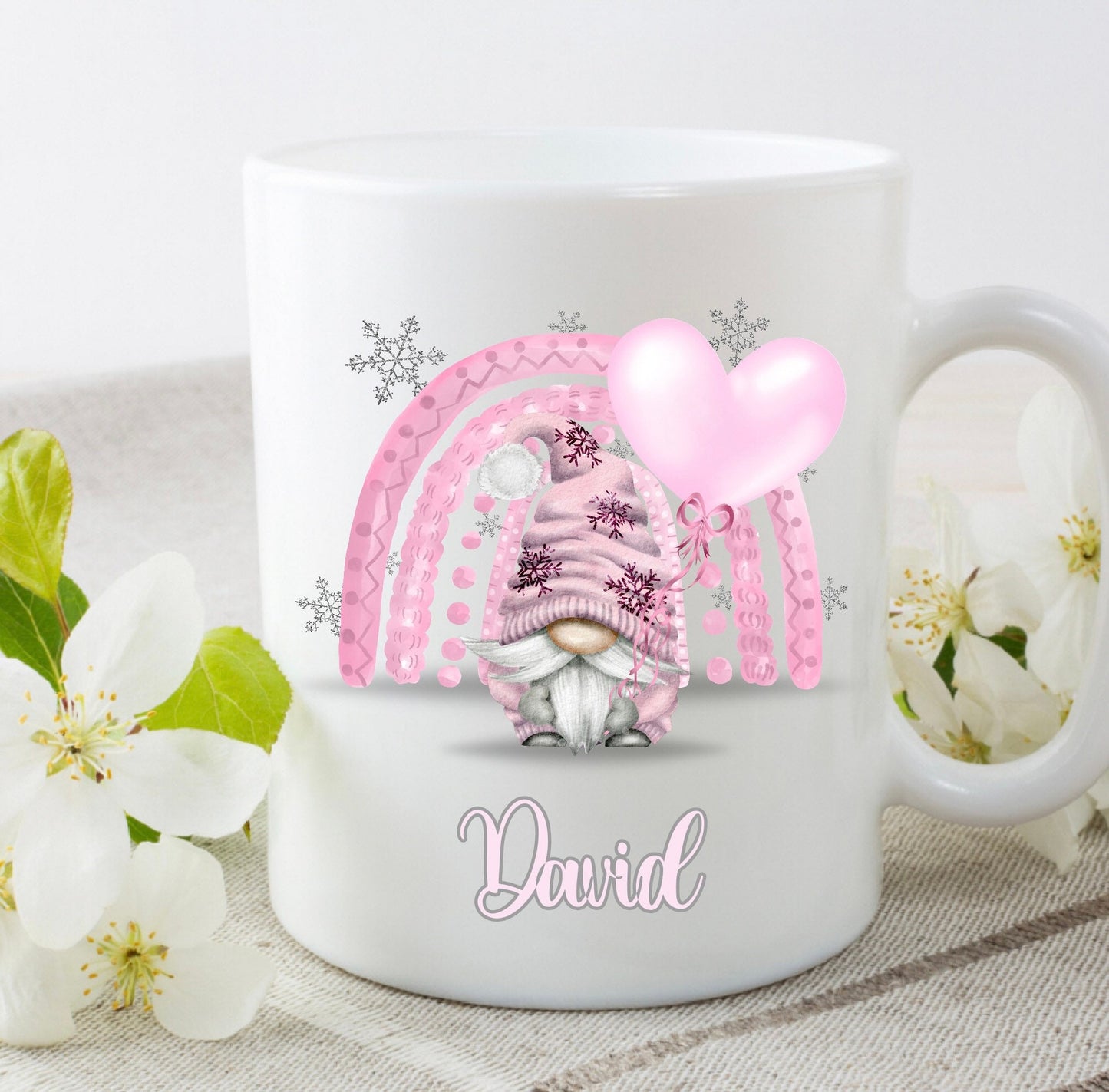Personalised Christmas Birthday Mother’s Day Pink Gonk Gonks Girlfriend Wife Friend Fiancée Mug Cup Gift Present Tea Coffee Gift