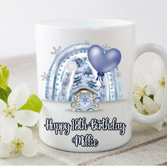 Personalised Christmas Birthday Mother’s Day Blue Gonk Gonks Girlfriend Wife Boyfriend Fiancée Mug Cup Gift Present Tea Coffee Gift