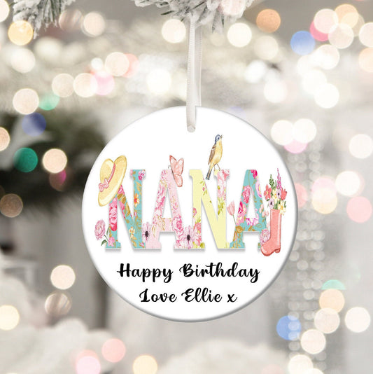 Nan Nana Nannie Gran Birthday Christmas Personalised Gardening Gift Present Keepsake Bauble Plaque Christmas Tree Xmas