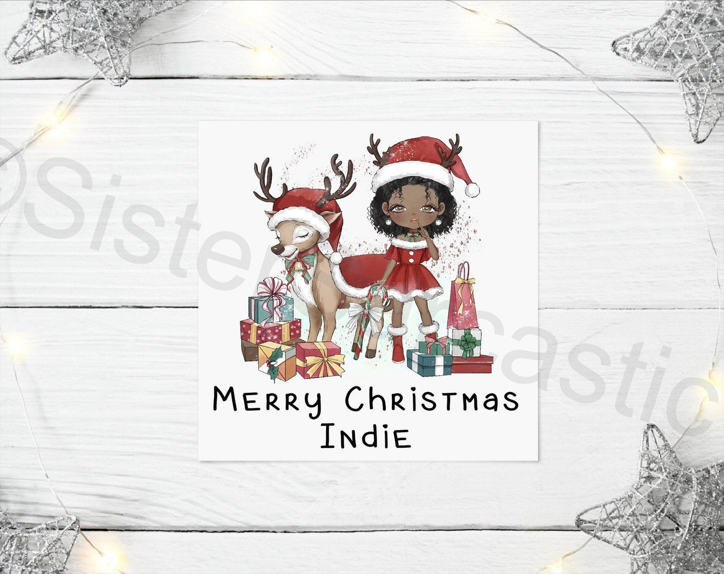 Personalised Christmas Greeting Card Kids Daughter Niece Granddaughter Mum Gran Stocking Filler Christmas Eve Box Keepsake Gift