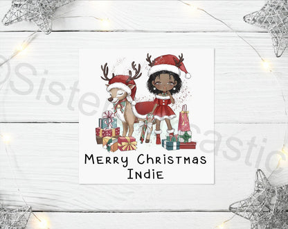 Personalised Christmas Greeting Card Kids Daughter Niece Granddaughter Mum Gran Stocking Filler Christmas Eve Box Keepsake Gift