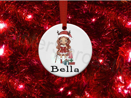 Personalised Christmas Tree Ornament Decoration Kids Daughter Granddaughter Niece Sister Mum Stocking Filler Christmas Eve Box Keepsake Gift