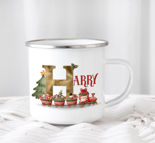 Personalised Kids Christmas Mug Santa Train Cup Son Daughter Keepsake Gift Present