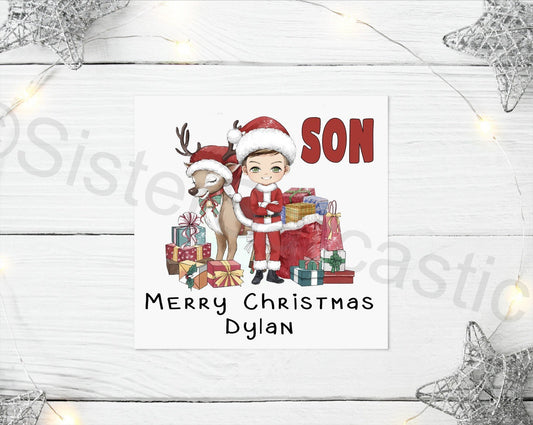 Personalised Christmas Greeting Card Kids Son Nephew Grandson Cousin Friend Stocking Filler Christmas Eve Box Keepsake Gift