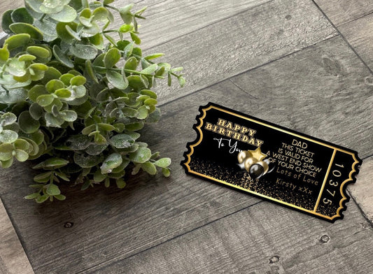 Personalised Invitation Ticket West End Show Birthday Gift Mum Dad Friend Sister Wife Boyfriend Keepsake Gift Present