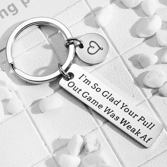 Pull Out Game Weak... Rude Keyring, Keychain, Funny, Novelty, Birthday Gift, Boyfriend, Girlfriend, Husband, Wife, Valentine's Day