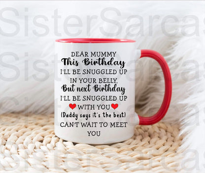 Mummy to Be Birthday Christmas Mothers Day from bump baby present gift personalised with your scan photo mug cup keepsake